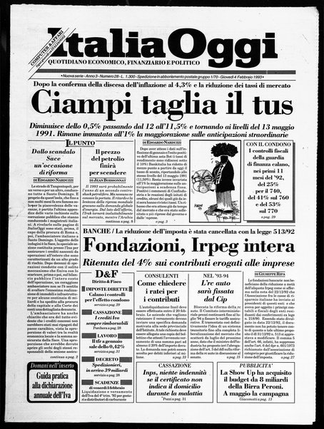 Italia oggi : quotidiano di economia finanza e politica